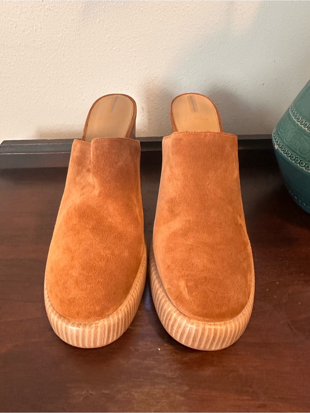 Sam Edelman Suede Slip-On Mules in Rust